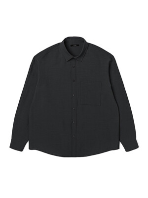 남성 린넨 라이크 긴팔 기본 셔츠 (BLACK) (HA4LS06-39)