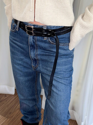 Twin Buckle Belt  (Black)