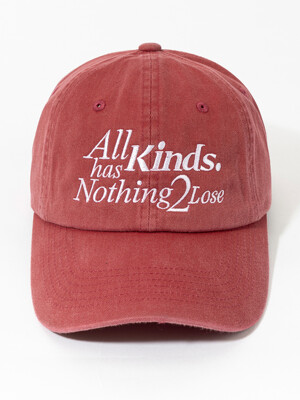 NOTHING 2 LOSE PIGMENT WASHED BALL CAP (CORAL)