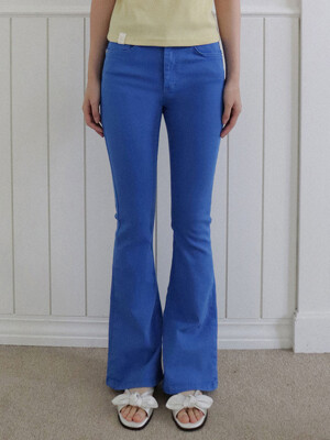 VIVID SLIM BOOTCUT PANTS_7COLORS_BLUE