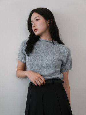 Half Neck Wool Knit - Gray