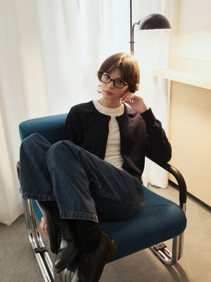 CASHMERE ONETUCK CARDIGAN_NAVY