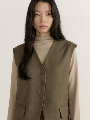 MODERN SLEEVELESS VEST (2COLOR)