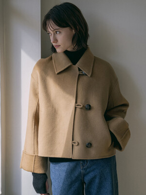 O3744 울 핸드메이드 코트_Camel beige