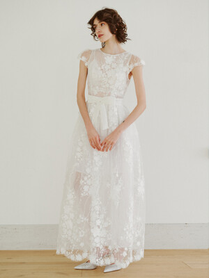 Bridal Aurora Petals Dress_white