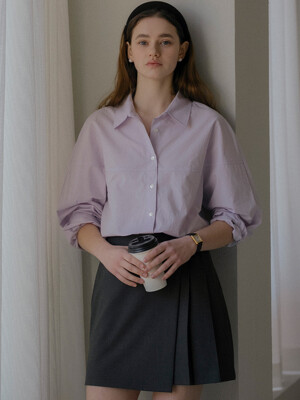 Dolphin line cotton shirt_Purple