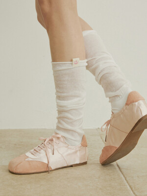 Sailboat AD gauze see through knee socks - 3color