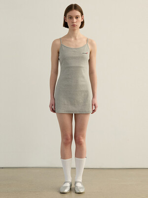 Flower Jersey Sleeveless Onepiece Grey