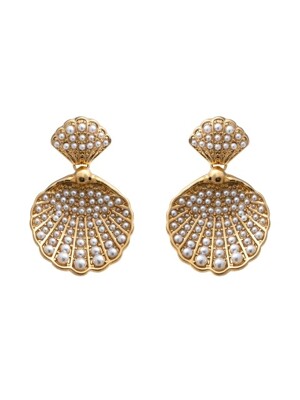 Pearl Oyster gold earrings
