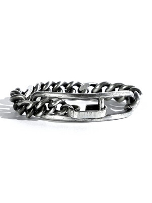 SEWN SWEN SILVER LINK TAG CHAIN BRACELET