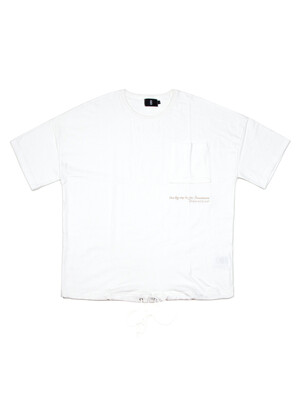 스트링 오버핏 티셔츠 - WHITE