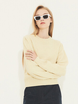 Puff sleeve knit 002 Yellow