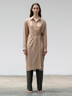 Wide Cotton-silk Dress / Beige