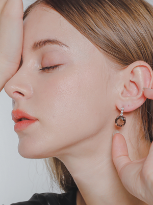 Black Dia Rose Gold drop Earrings M03804