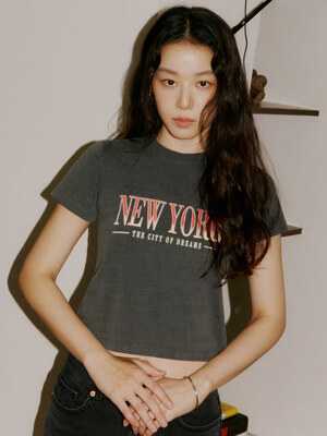 SITP5094 Slim newyork pigment T-shirt_Charcoal