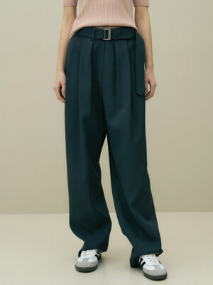 23SS CASUAL BELTED PT (CHARCOAL GREEN)