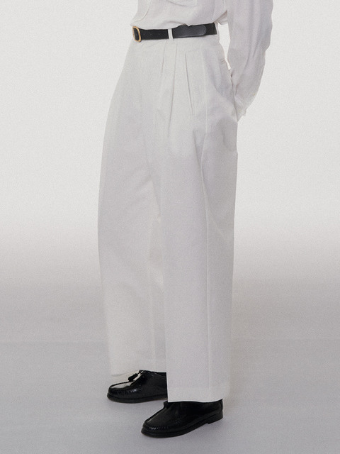 팬츠 - 떼뚜 (tetu) - Classic Pintuck Pants (White)
