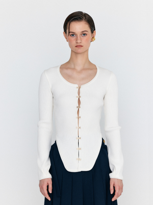 WESTEY U-Neck Cardigan - Ivory