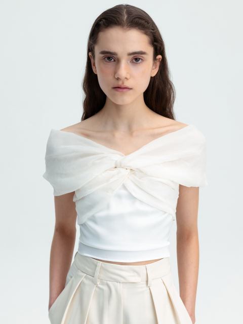 블라우스 - 더티스 (THETIS) - DOUBLE TWIST DETAIL BLOUSE_TT3S108IV