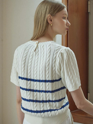 Marina Stripe Knit - White