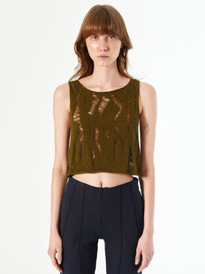 SHOT HOLE SLEEVELESS (khaki)