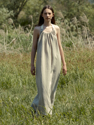 LINEN HALTER NECK DRESS