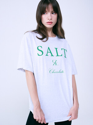 SALT 레터링 티셔츠 멜란지그레이 4W2321002