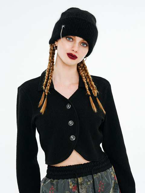 블라우스,셔츠 - 아더월들리 (OTHER-worldly) - Finger Hole Tulip Shirt [Black]