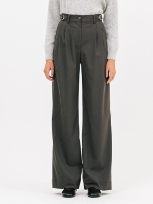 double buckle pants_charcoal