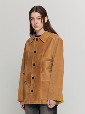 Single Suede French Coat (Camel)