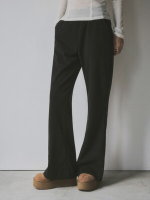 [Essential] Relaxed Boot-cut Banding Slacks_CTB512(Black)