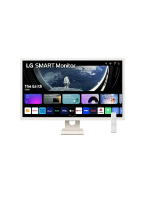 LG 32SR50F 32인치 IPS패널 화이트 스마트모니터 WebOS 23 USB미디어 단자 내장스피커