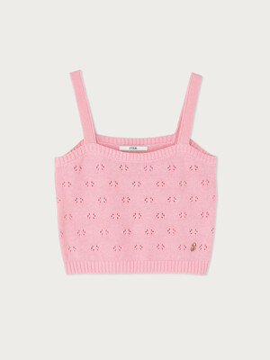 Punching knit top_Pink