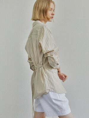 STRIPE STRING SHIRTS / BEIGE