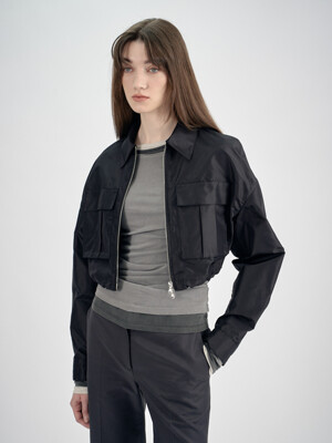 Technical silk jacket_Black