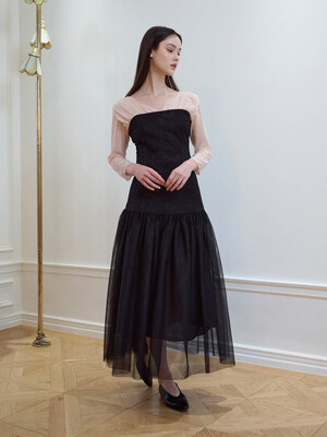 Laurent jacquard sha skirt [Black]