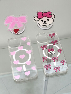 [MagSafe] heart & ribbon muffin (젤하드)