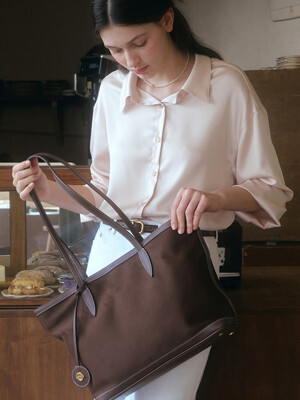 U Suede Stitch Point Shopper Bag_2colors