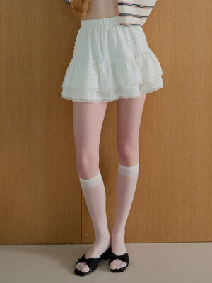 FRILL LACE BAND SKIRT - WHITE