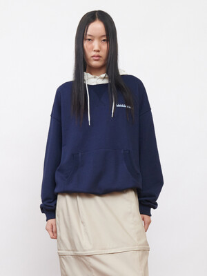 Logo ALVY Hoodie UNISEX Navy Off-White