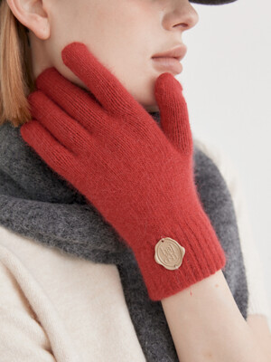 basic angora gloves (G012_red)