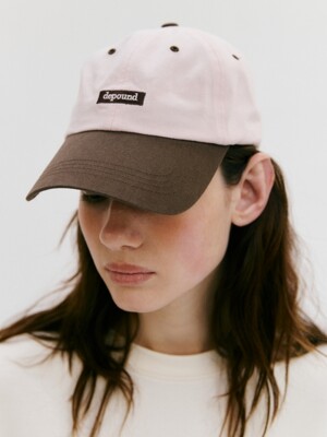 box logo cotton cap - brown