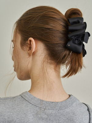 Big shirring ribbon hair claw clip, Jia