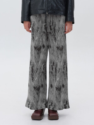 SMUDGE VELOUR BANDING PANTS - GREY