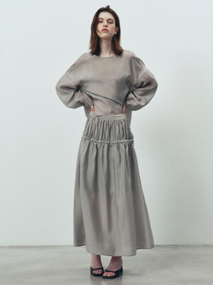 Rene Shirring SK_(Light Gray)