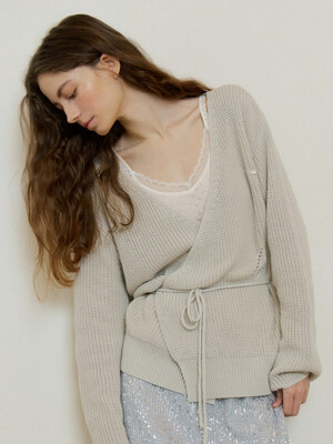 peony knit cardigan 241 (gray beige)