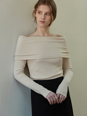 Luna off shoulder top - Beige