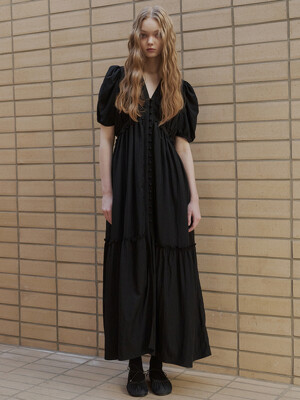 Viscos Frill Dress (Black)