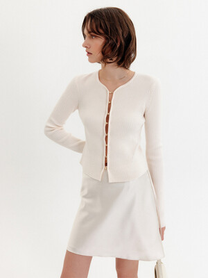 론스 슬림 니트 가디건_아이보리 / RONS SLIM KNIT CARDIGAN_IVORY