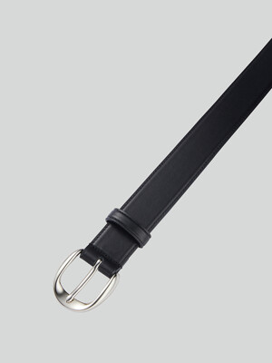 SIGNATURE ROUND BUCKLE BELT (SILVER)